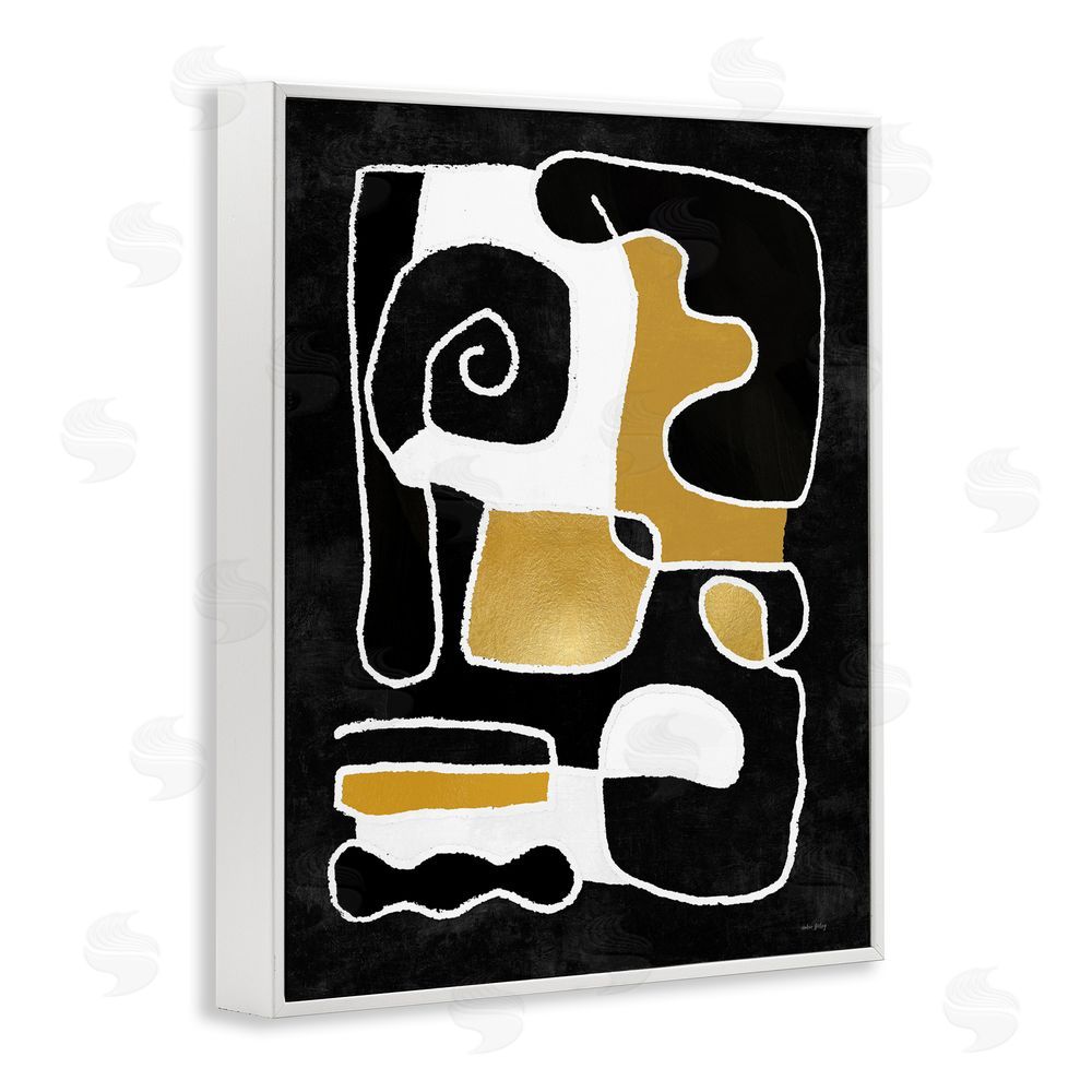 Amber Sterling Black & Glam Squiggles White Framed Giclee Wall Art Print
