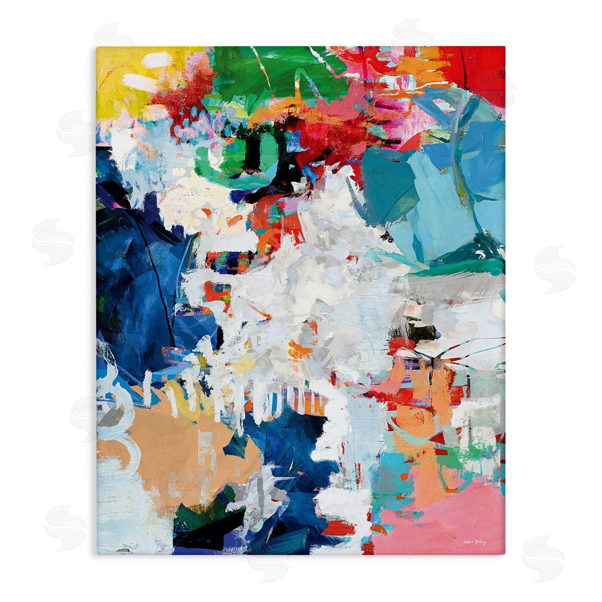 Amber Sterling Varied Expressive Collage Stretched Canvas Wall Art Print