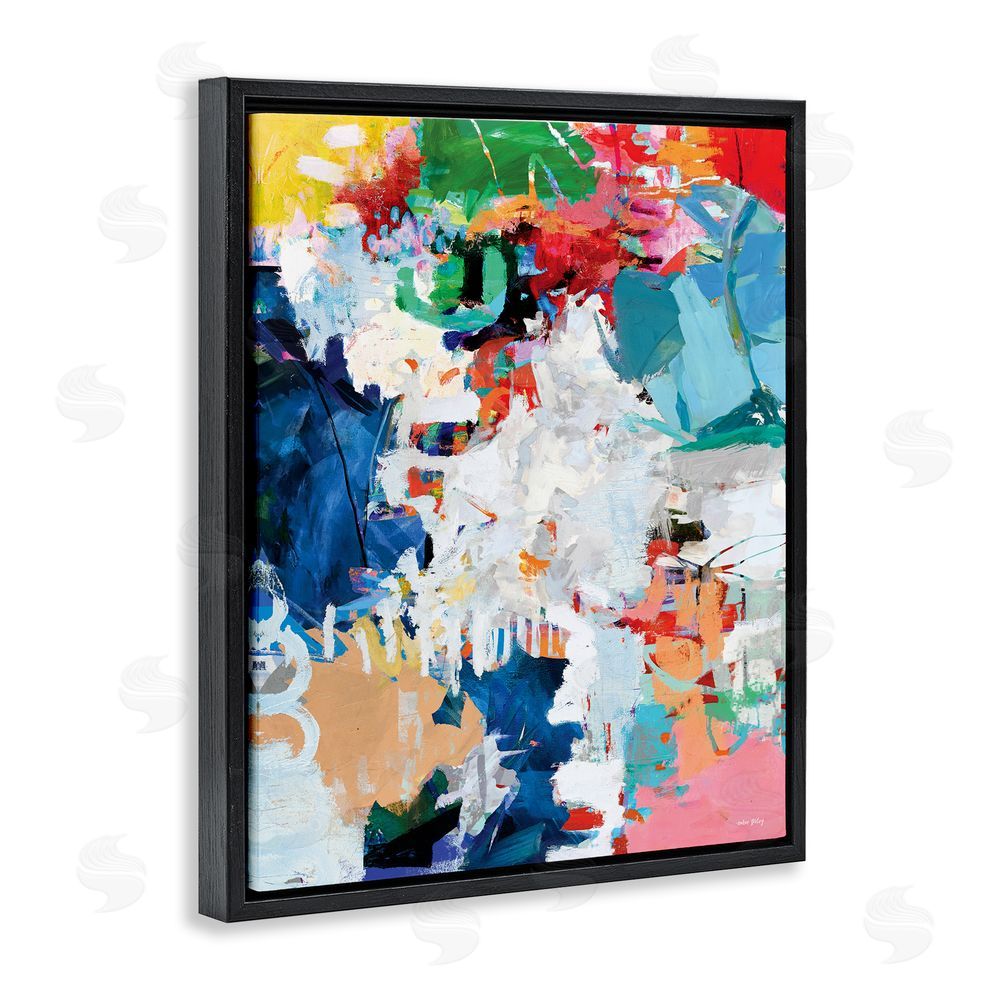 Amber Sterling Varied Expressive Collage Black Floating Frame Canvas Wall Art Print