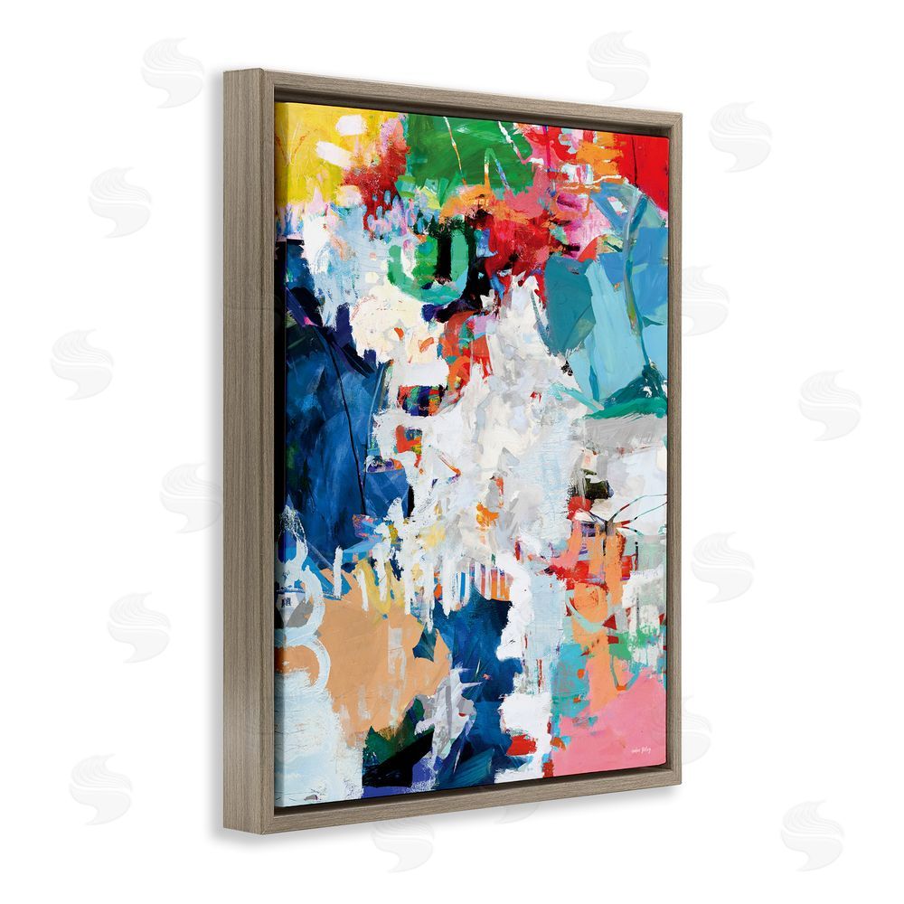 Amber Sterling Varied Expressive Collage Brown Floating Frame Canvas Wall Art Print