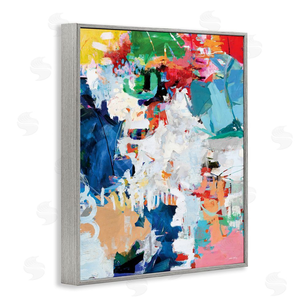 Amber Sterling Varied Expressive Collage Gray Framed Giclee Wall Art Print