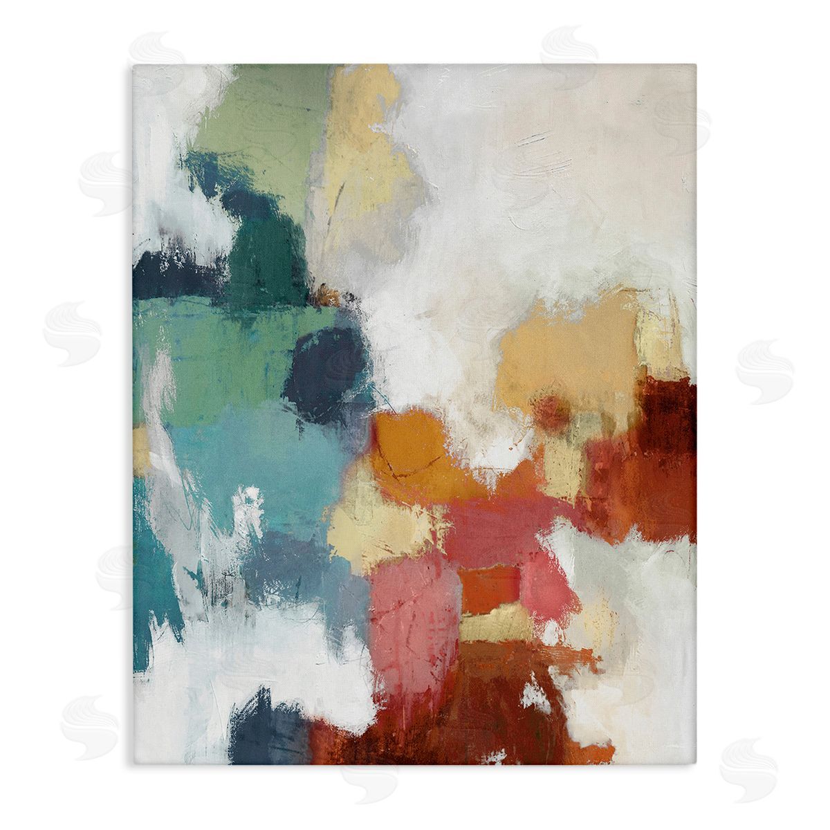Amber Sterling Dynamic Abstract Hues Stretched Canvas Wall Art Print