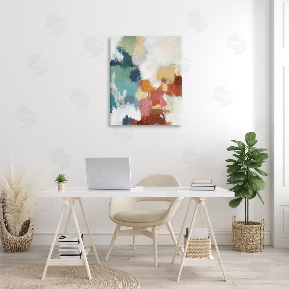 Amber Sterling Dynamic Abstract Hues Canvas Wall Art Print in Room
