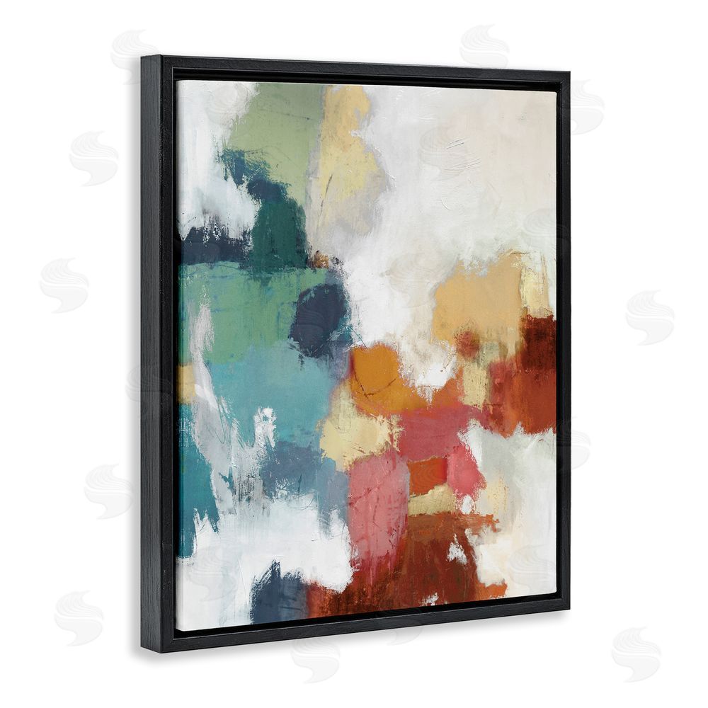 Amber Sterling Dynamic Abstract Hues Black Floating Frame Canvas Wall Art Print