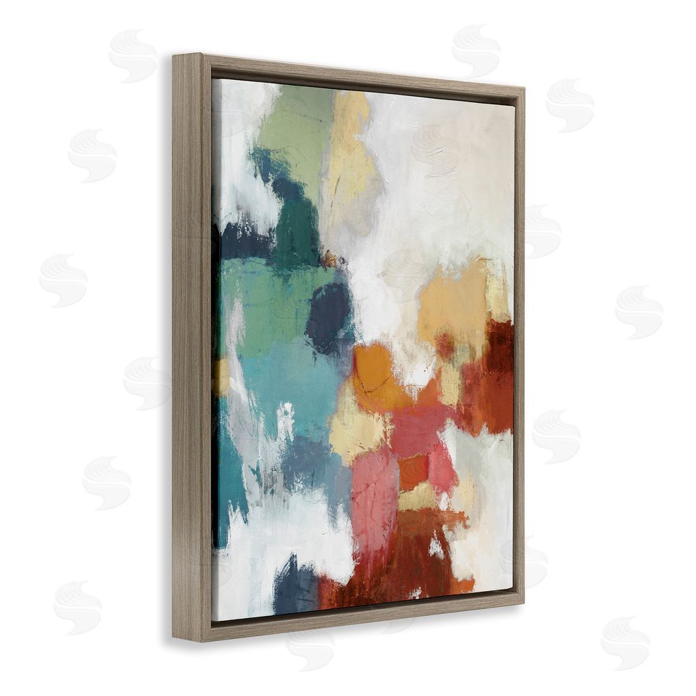 Amber Sterling Dynamic Abstract Hues Brown Floating Frame Canvas Wall Art Print