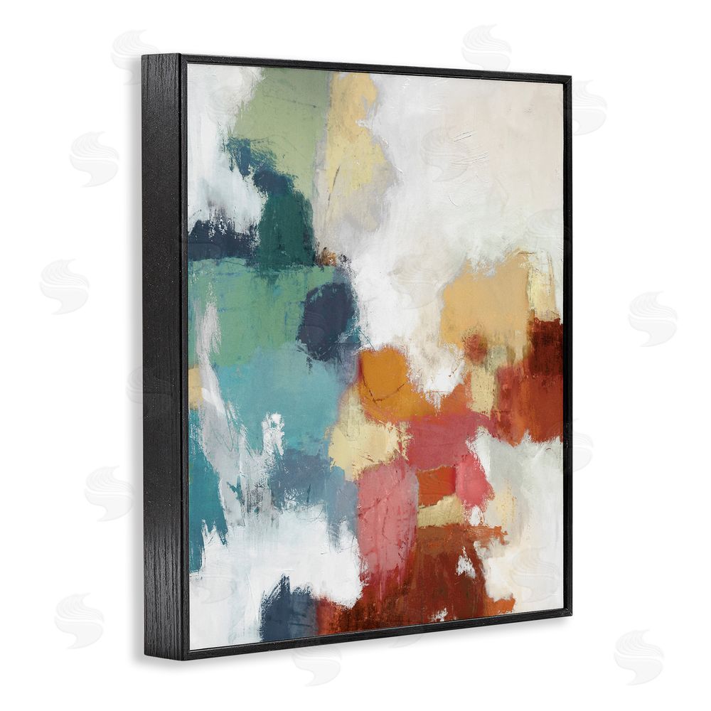 Amber Sterling Dynamic Abstract Hues Black Framed Giclee Wall Art Print