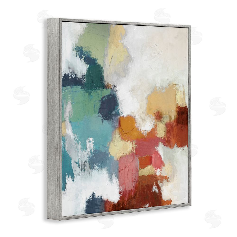 Amber Sterling Dynamic Abstract Hues Gray Framed Giclee Wall Art Print
