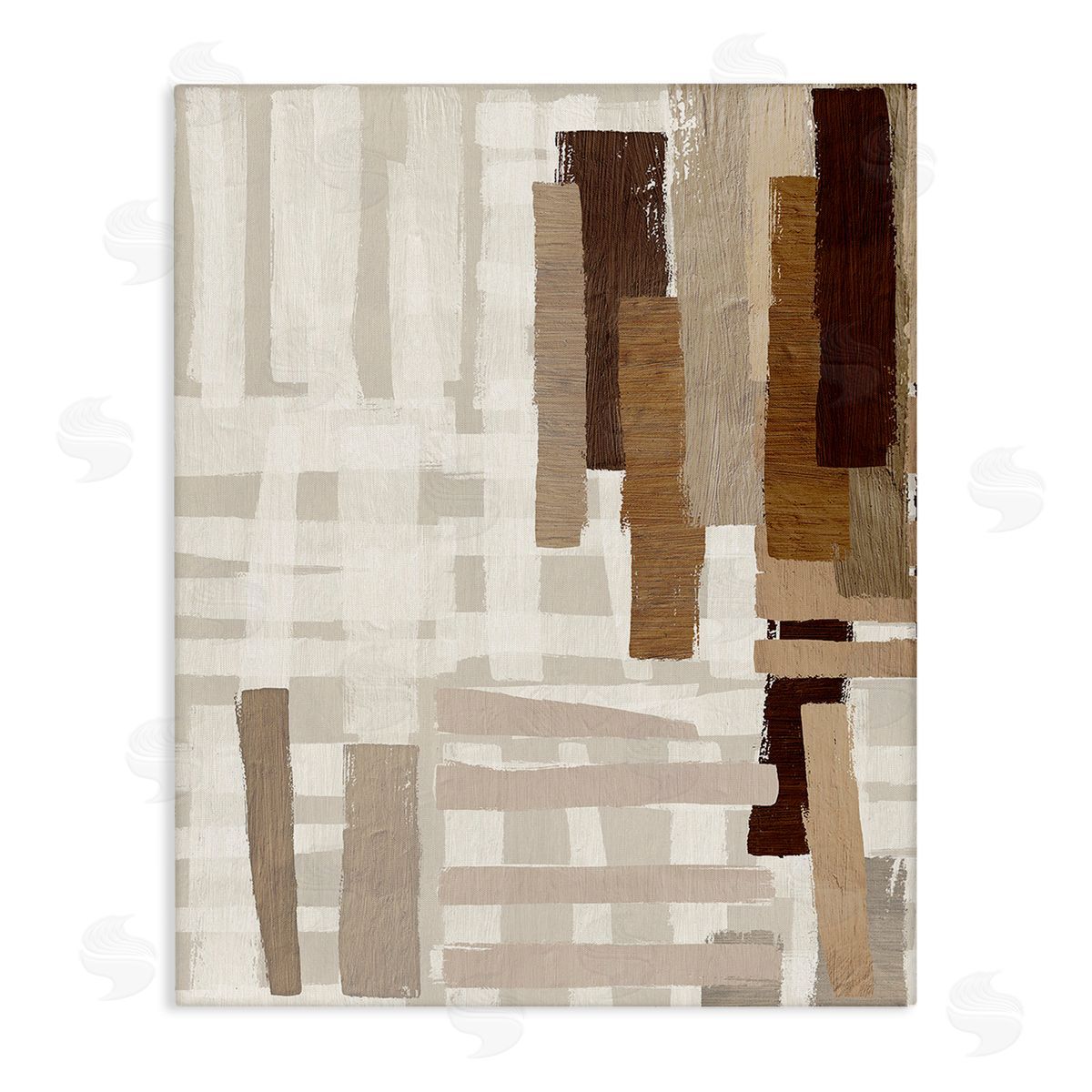 Amber Sterling Rustic Hatched Pattern Stretched Canvas Wall Art Print