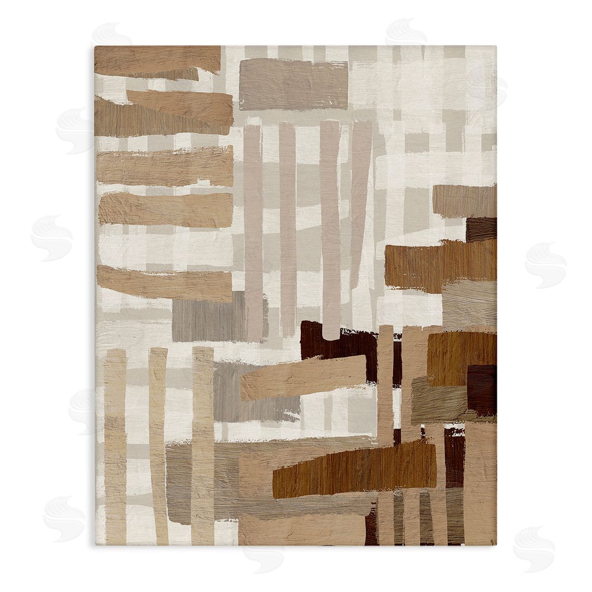 Amber Sterling Natural Hatched Hues Stretched Canvas Wall Art Print