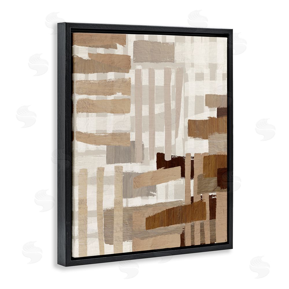 Amber Sterling Natural Hatched Hues Black Floating Frame Canvas Wall Art Print
