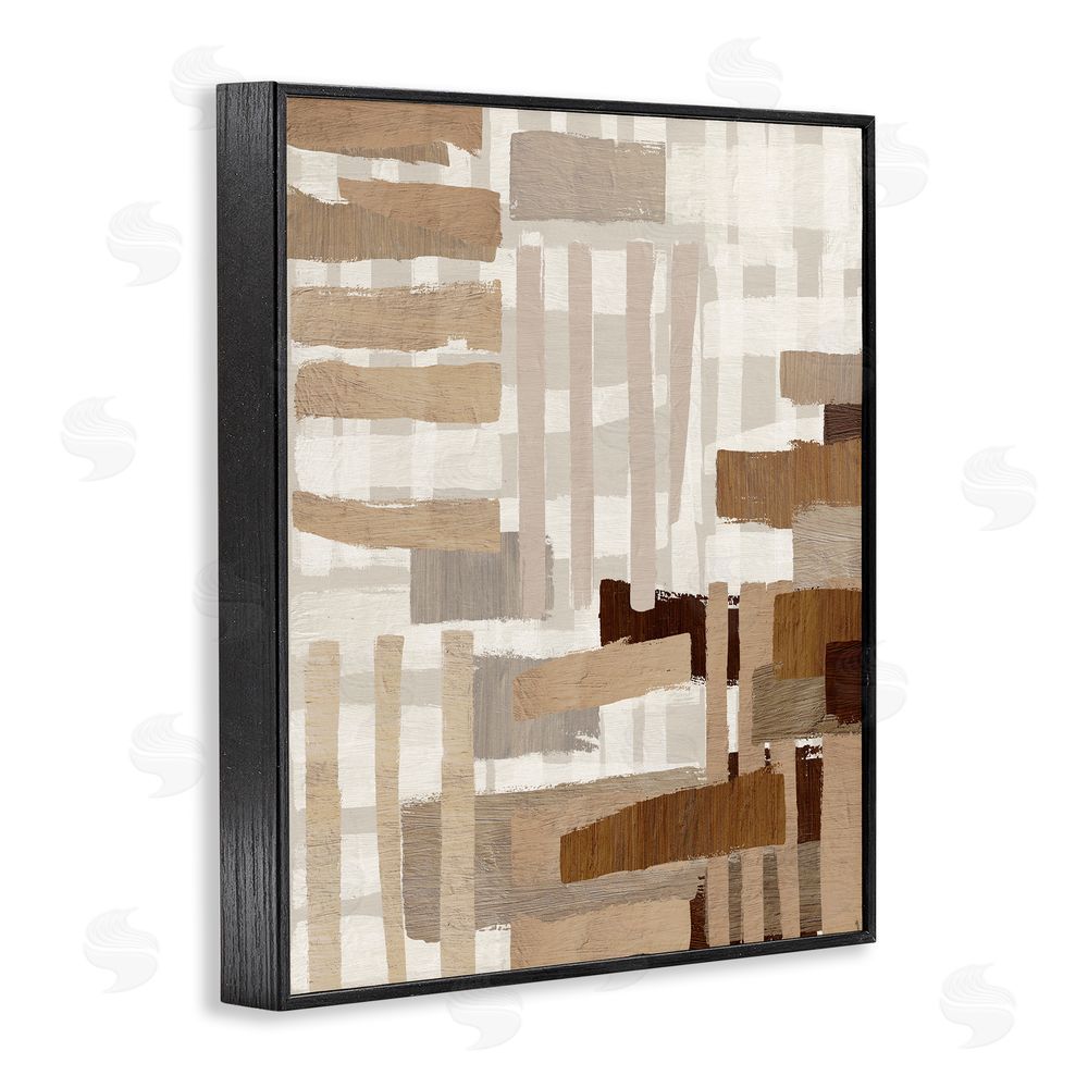 Amber Sterling Natural Hatched Hues Black Framed Giclee Wall Art Print