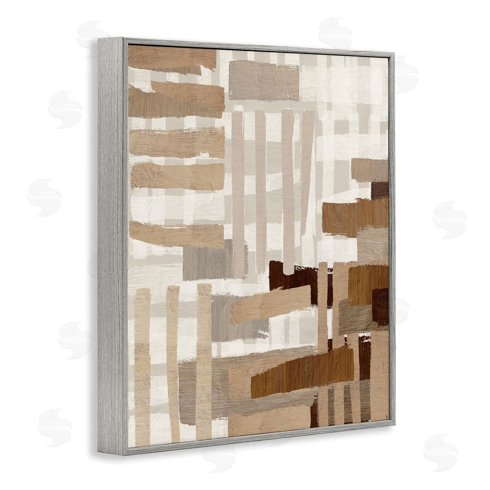 Amber Sterling Natural Hatched Hues Gray Framed Giclee Wall Art Print