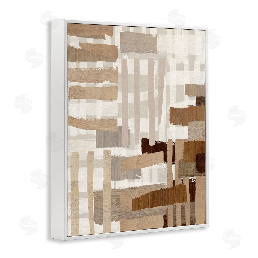 Amber Sterling Natural Hatched Hues White Framed Giclee Wall Art Print