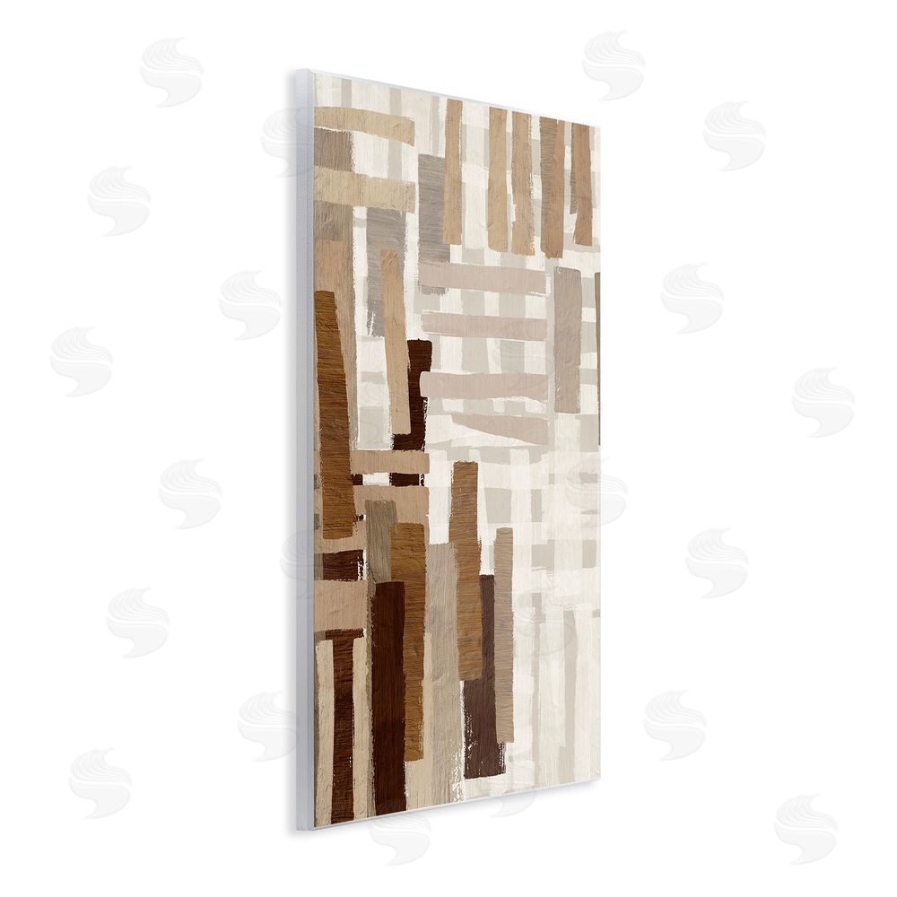 Amber Sterling Brown Crosshatched Pattern Wall Plaque Art Print