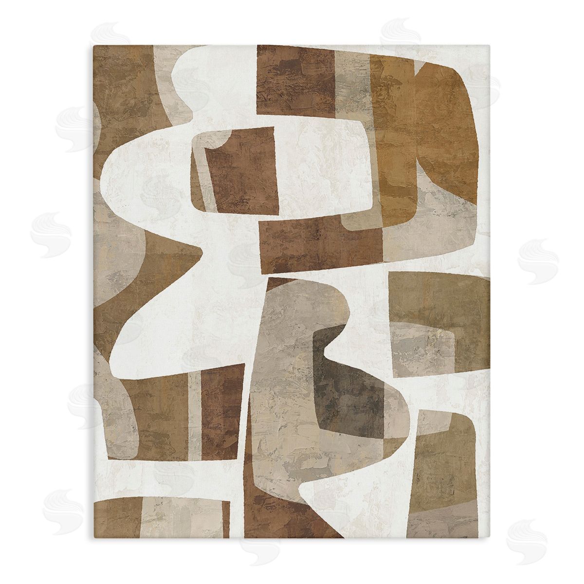 Amber Sterling Wavy Southwestern Shapes Stretched Canvas Wall Art Print