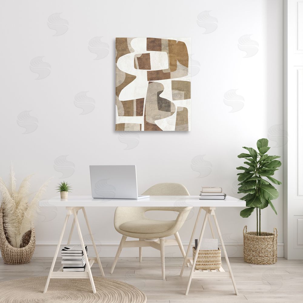 Amber Sterling Wavy Southwestern Shapes Canvas Wall Art Print in Room