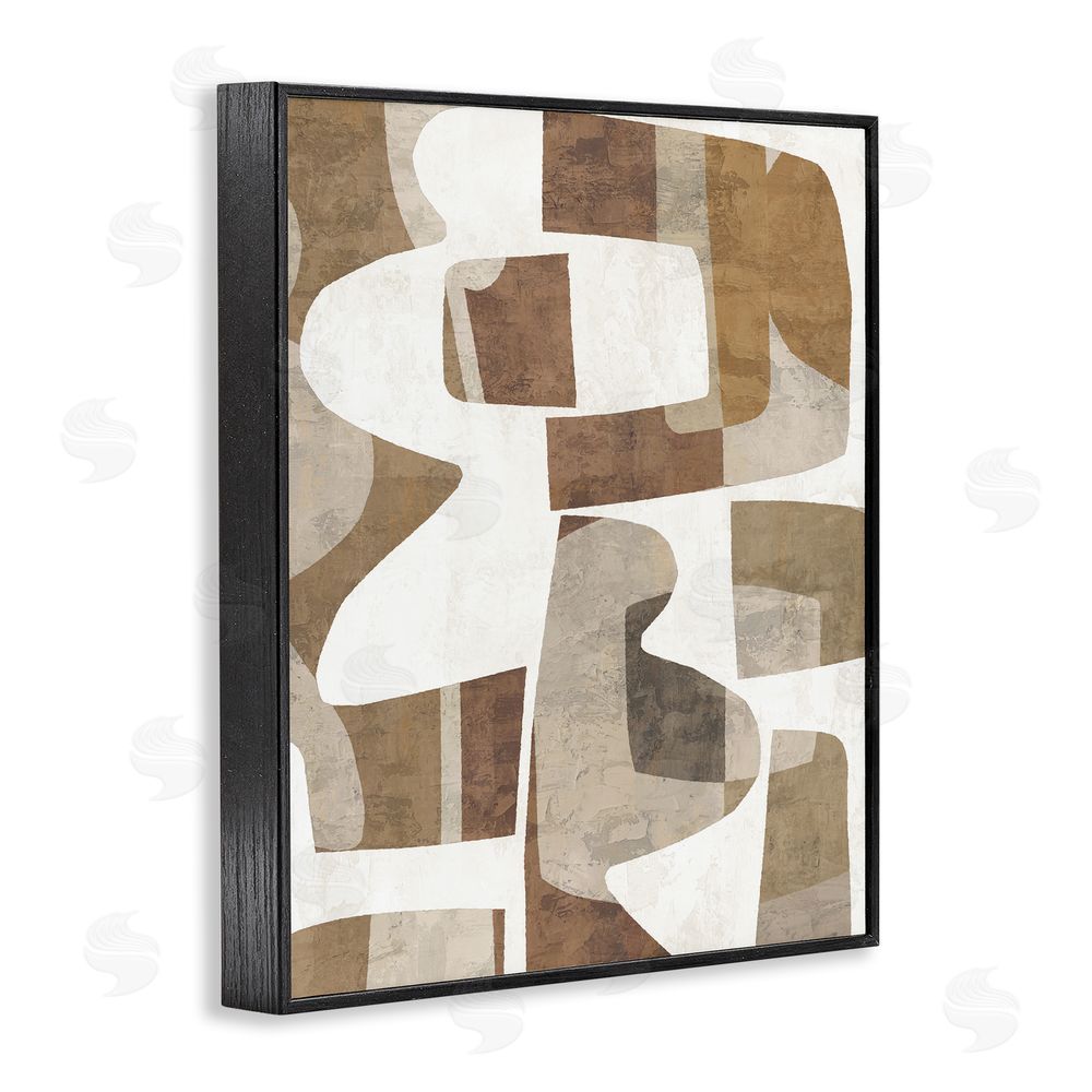 Amber Sterling Wavy Southwestern Shapes Black Framed Giclee Wall Art Print