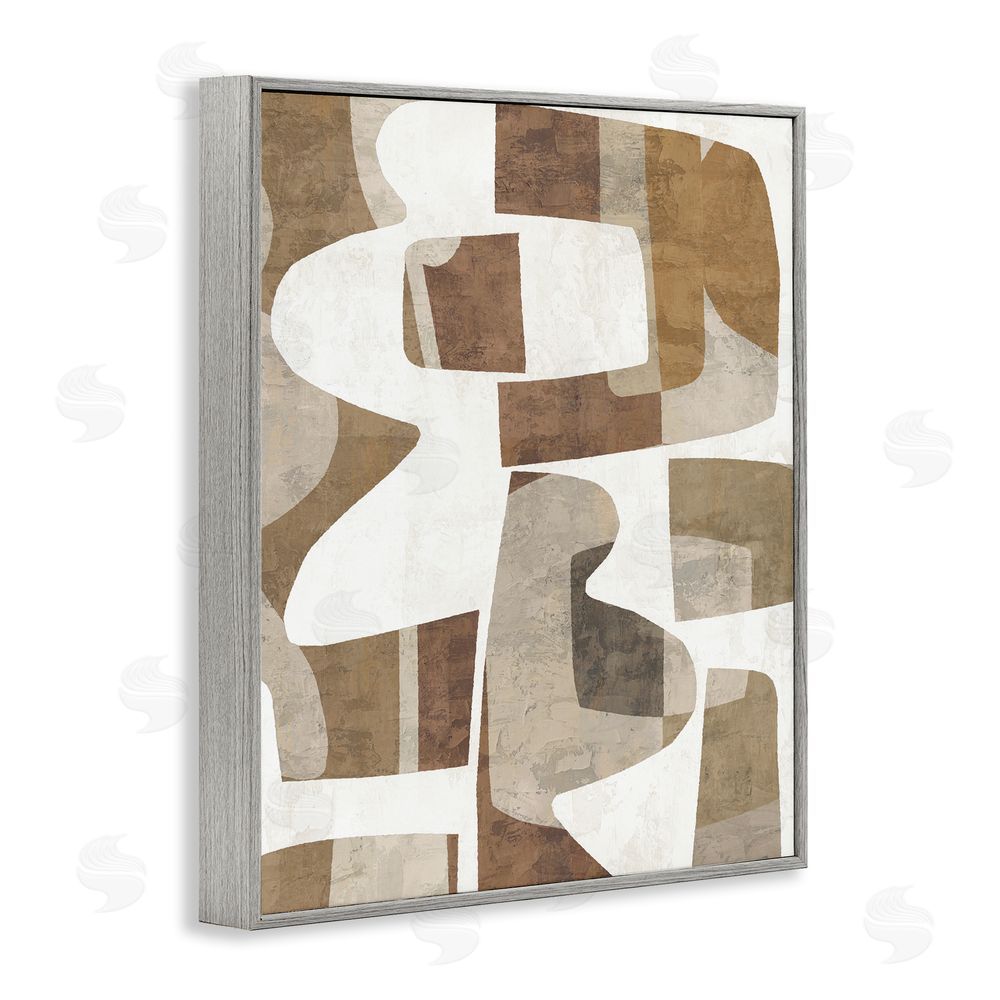 Amber Sterling Wavy Southwestern Shapes Gray Framed Giclee Wall Art Print