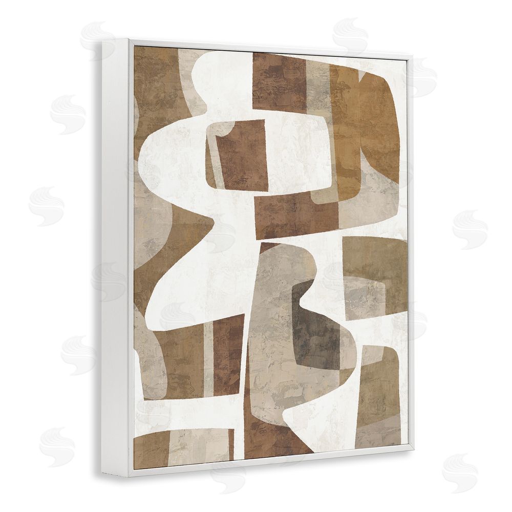Amber Sterling Wavy Southwestern Shapes White Framed Giclee Wall Art Print