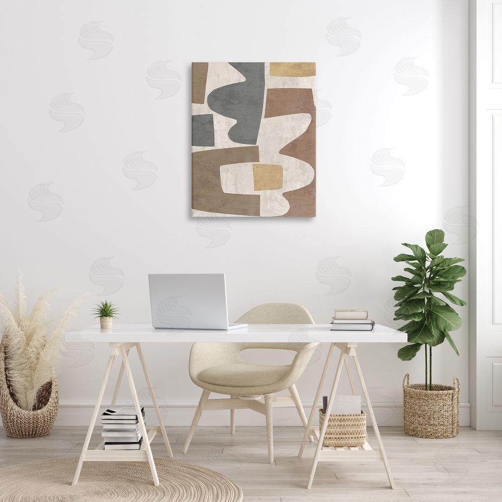 Amber Sterling Modern Geometric Boho Canvas Wall Art Print in Room