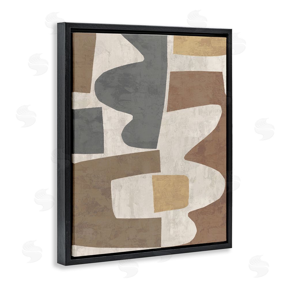 Amber Sterling Modern Geometric Boho Black Floating Frame Canvas Wall Art Print