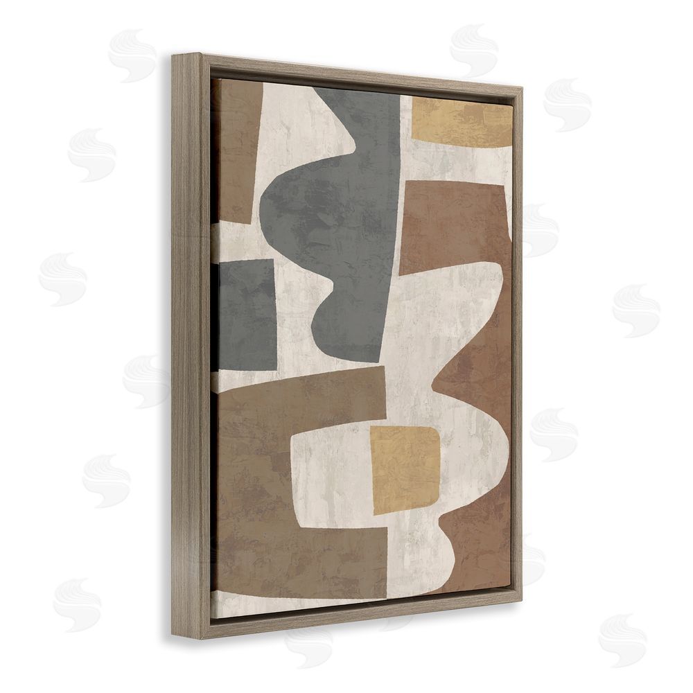 Amber Sterling Modern Geometric Boho Brown Floating Frame Canvas Wall Art Print