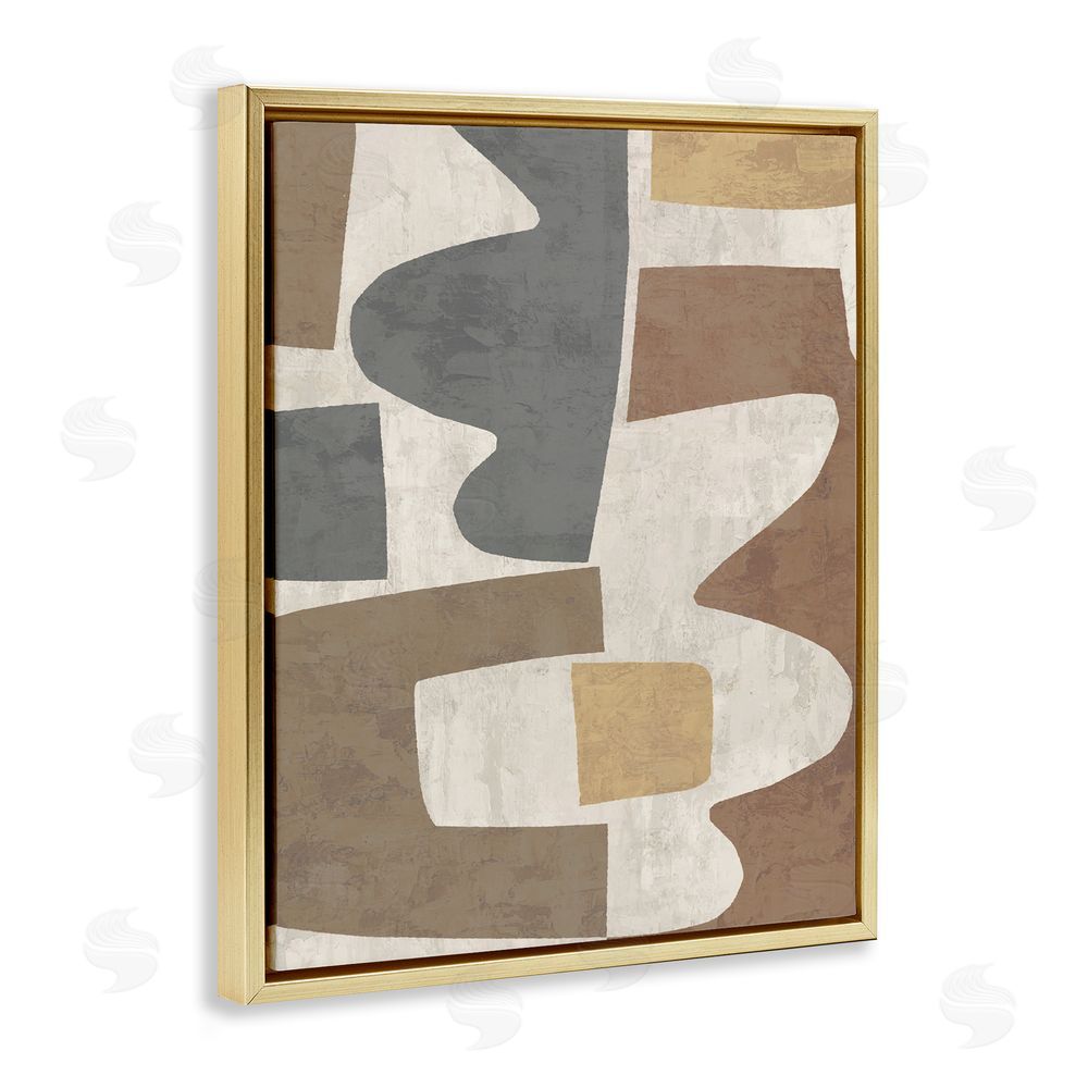 Amber Sterling Modern Geometric Boho Gold Floating Frame Canvas Wall Art Print