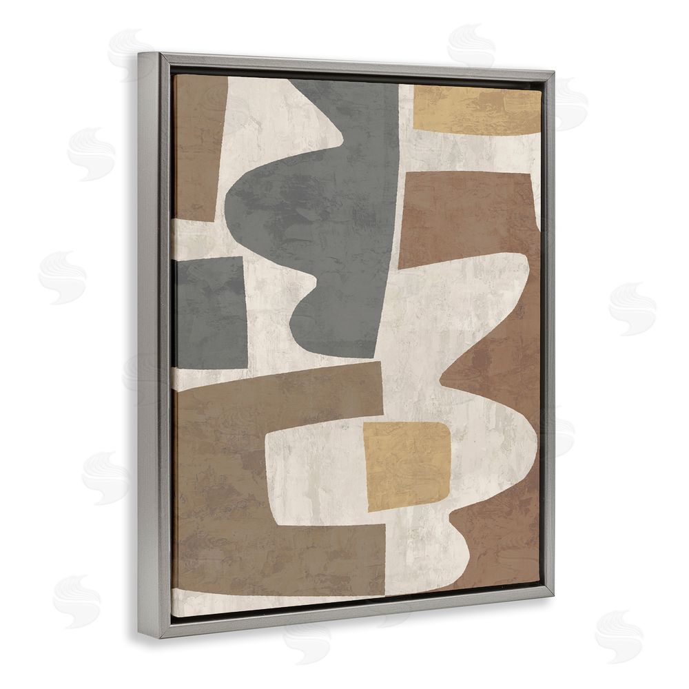 Amber Sterling Modern Geometric Boho Grey Floating Frame Canvas Wall Art Print