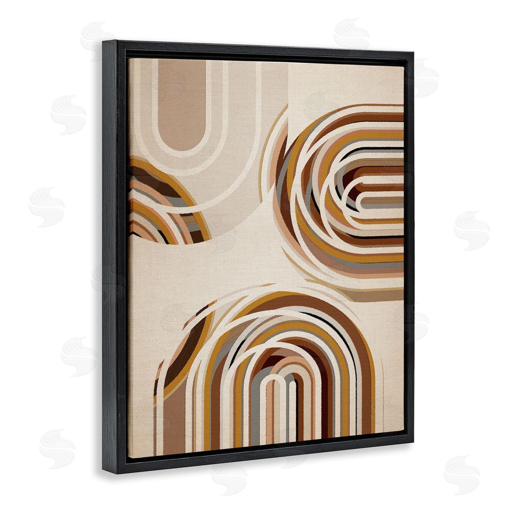 Amber Sterling Neutral Overlapping Arches Black Floating Frame Canvas Wall Art Print