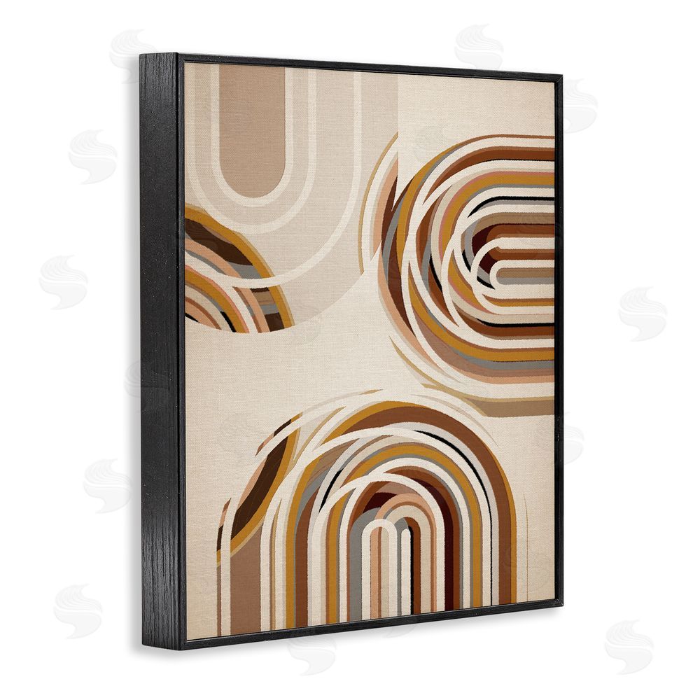 Amber Sterling Neutral Overlapping Arches Black Framed Giclee Wall Art Print