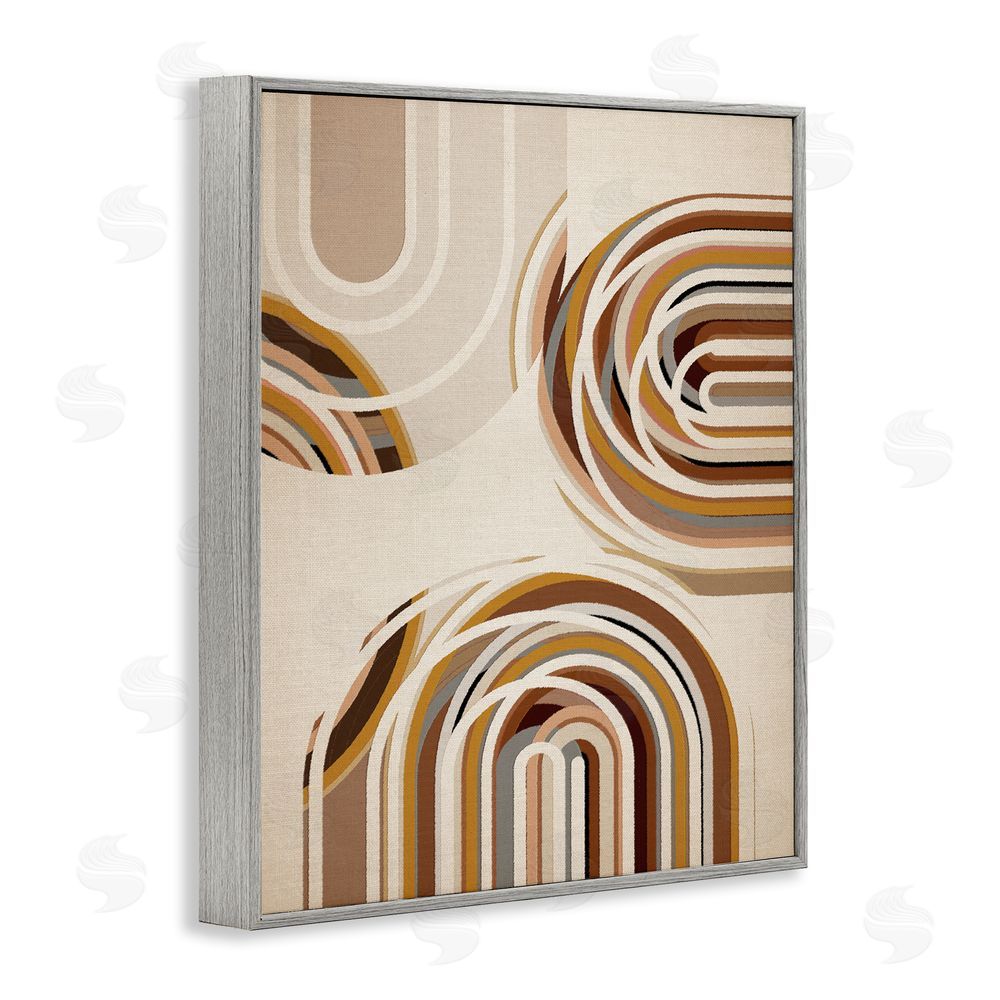 Amber Sterling Neutral Overlapping Arches Gray Framed Giclee Wall Art Print