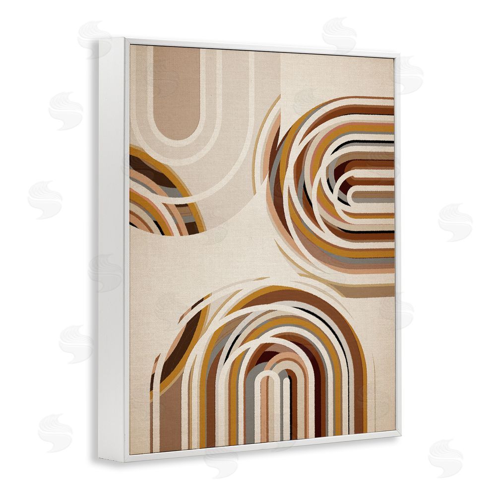Amber Sterling Neutral Overlapping Arches White Framed Giclee Wall Art Print