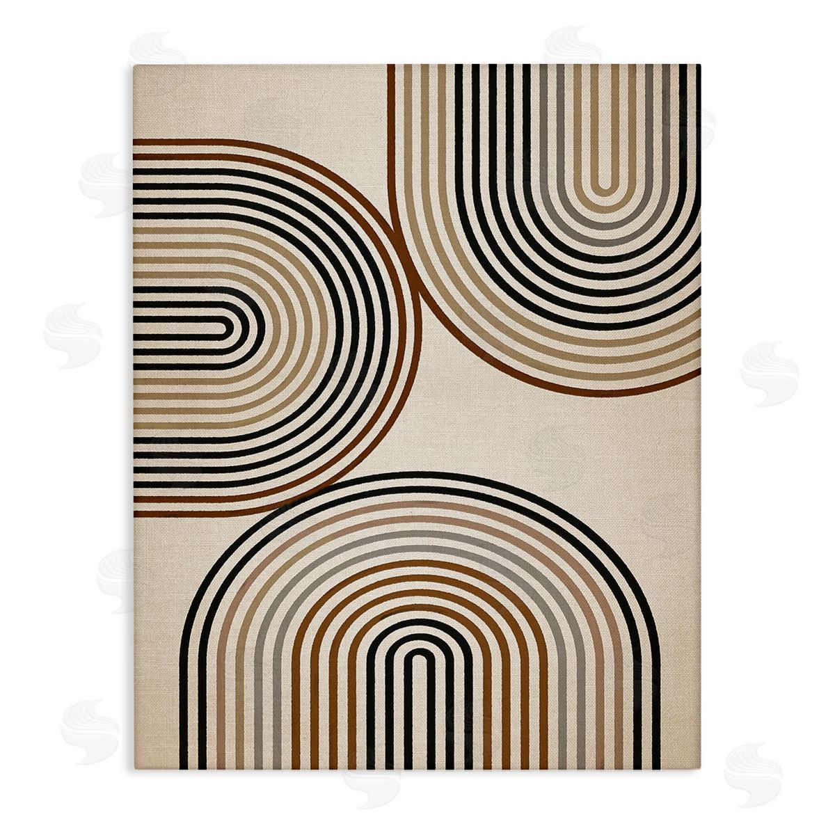 Amber Sterling Natural Boho Arches Stretched Canvas Wall Art Print
