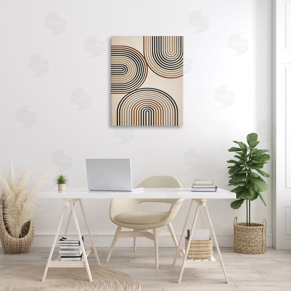 Amber Sterling Natural Boho Arches Canvas Wall Art Print in Room
