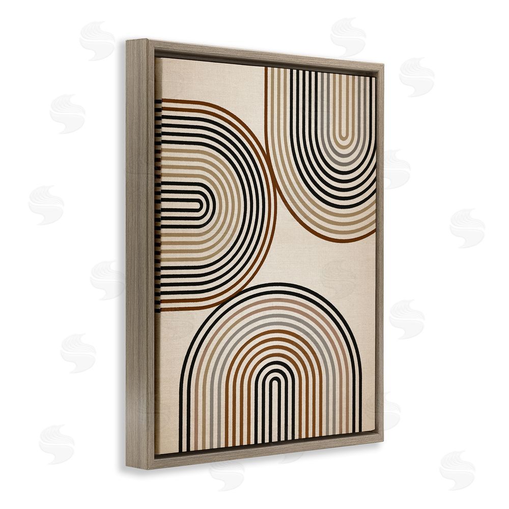 Amber Sterling Natural Boho Arches Brown Floating Frame Canvas Wall Art Print