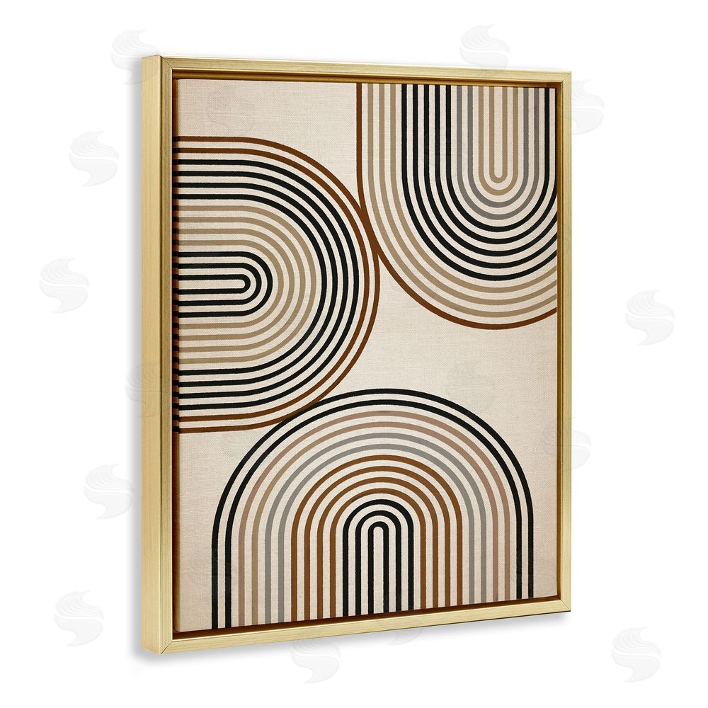 Amber Sterling Natural Boho Arches Gold Floating Frame Canvas Wall Art Print