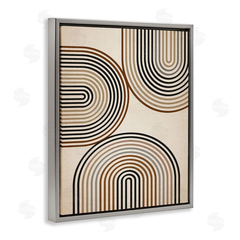 Amber Sterling Natural Boho Arches Grey Floating Frame Canvas Wall Art Print