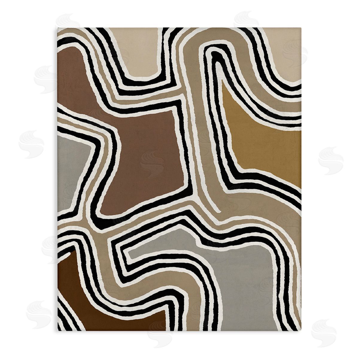 Amber Sterling Fluid Neutral Abstraction Stretched Canvas Wall Art Print