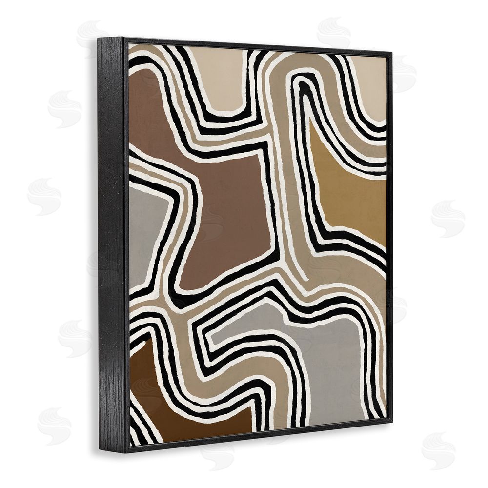 Amber Sterling Fluid Neutral Abstraction Black Framed Giclee Wall Art Print