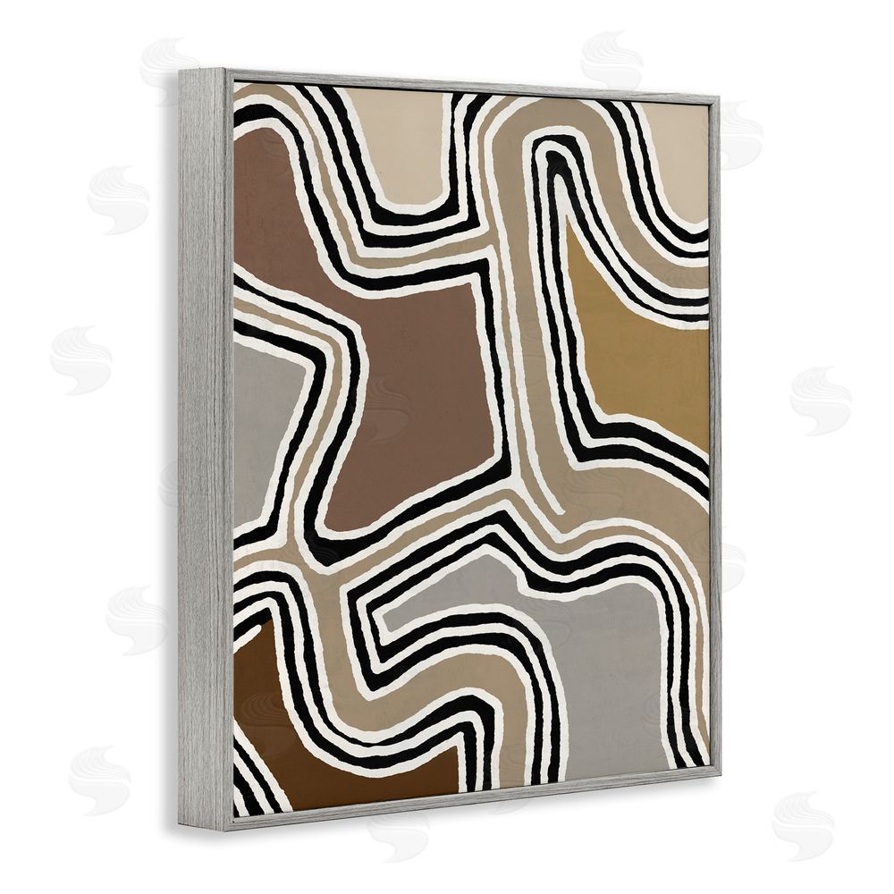 Amber Sterling Fluid Neutral Abstraction Gray Framed Giclee Wall Art Print