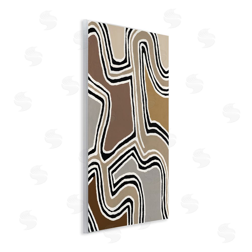 Amber Sterling Fluid Neutral Abstraction Wall Plaque Art Print