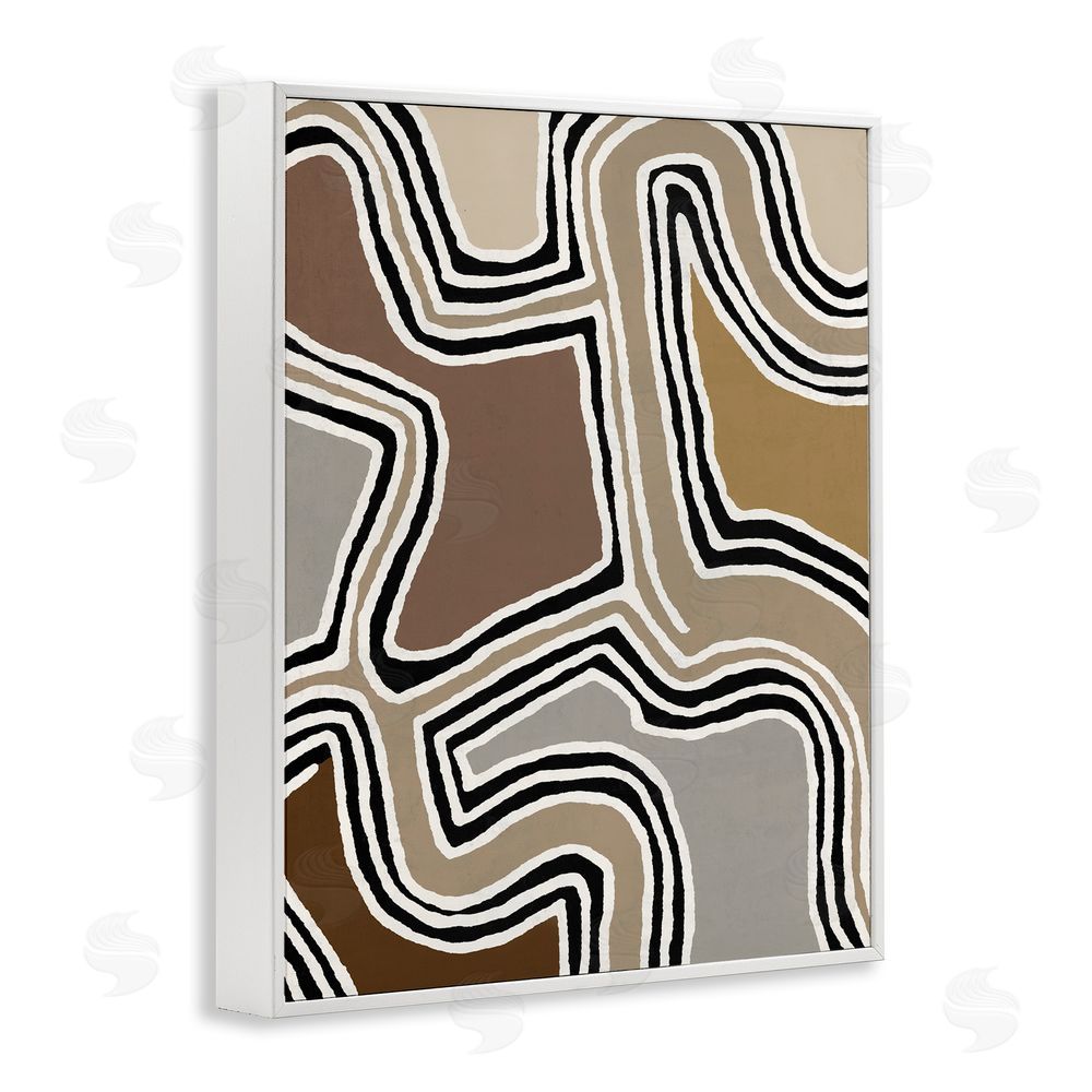 Amber Sterling Fluid Neutral Abstraction White Framed Giclee Wall Art Print