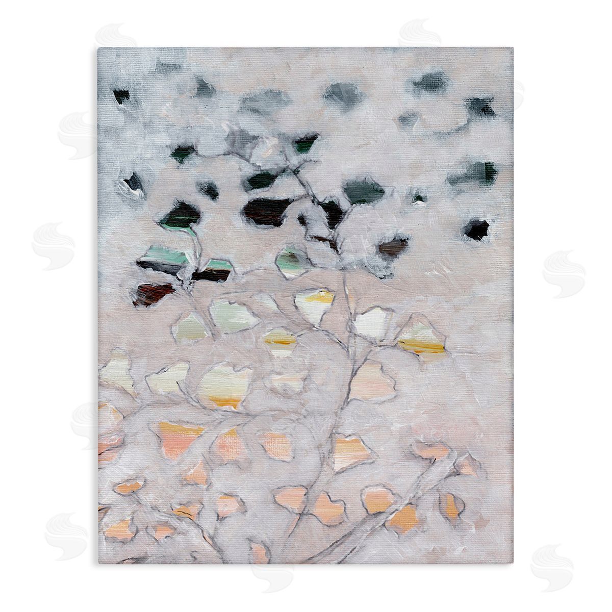 Nikita Jariwala Pastel Ombre Plant Leaves Stretched Canvas Wall Art Print