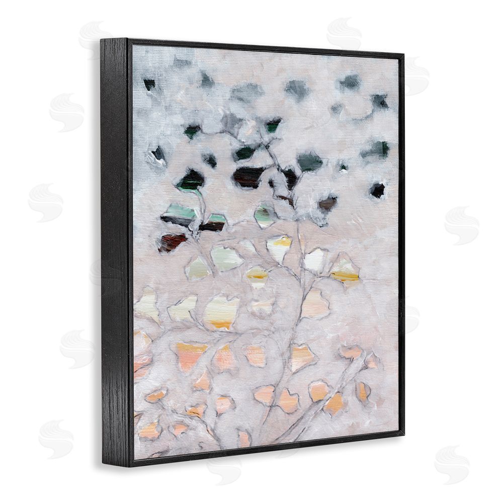 Nikita Jariwala Pastel Ombre Plant Leaves Black Framed Giclee Wall Art Print
