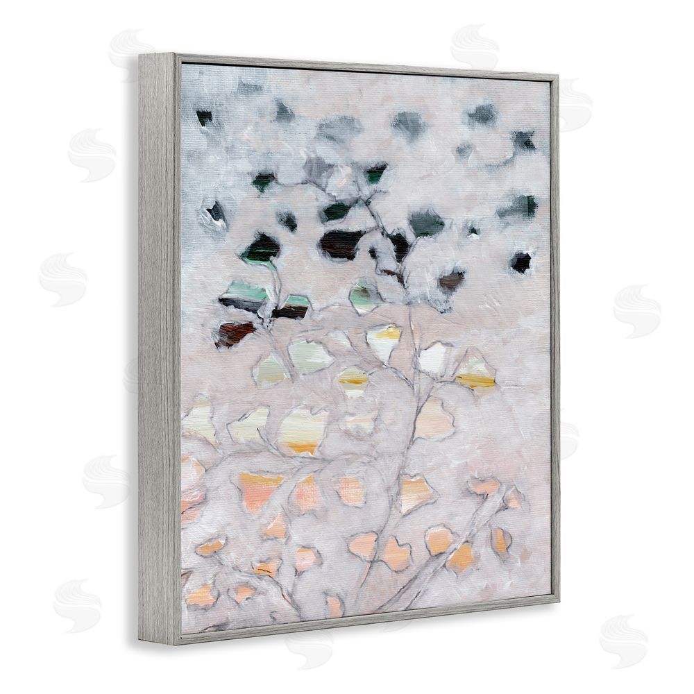 Nikita Jariwala Pastel Ombre Plant Leaves Gray Framed Giclee Wall Art Print