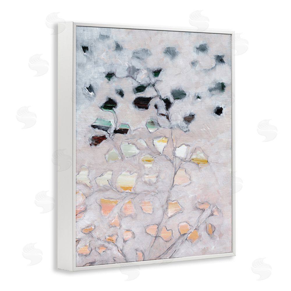 Nikita Jariwala Pastel Ombre Plant Leaves White Framed Giclee Wall Art Print