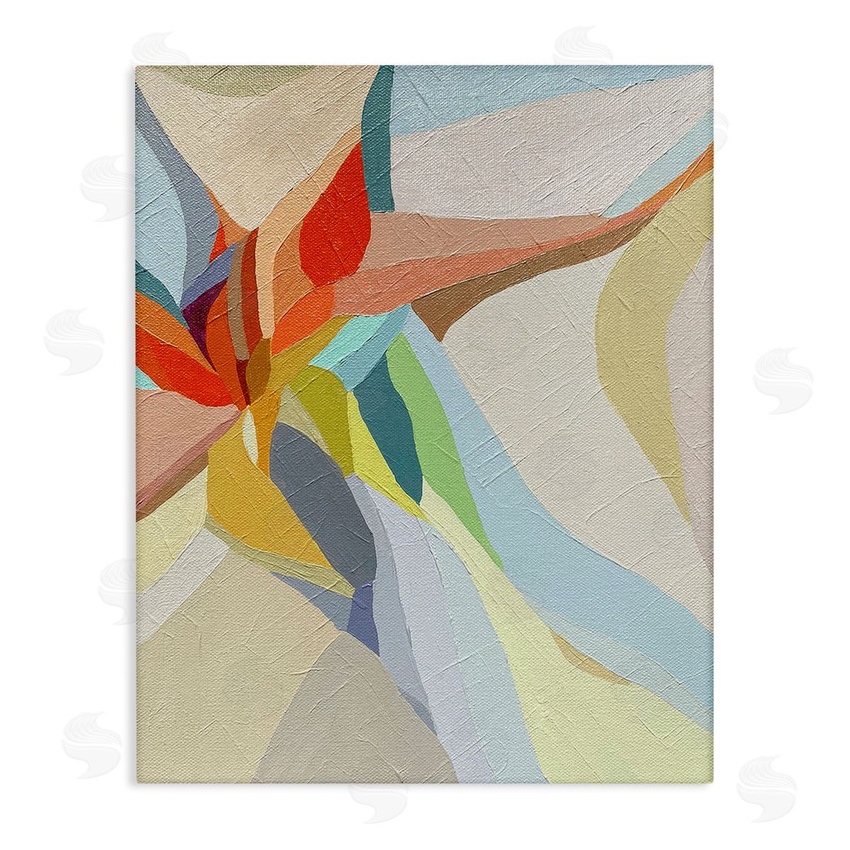 Erika Gehringer Asymmetrical Soft Shapes Stretched Canvas Wall Art Print