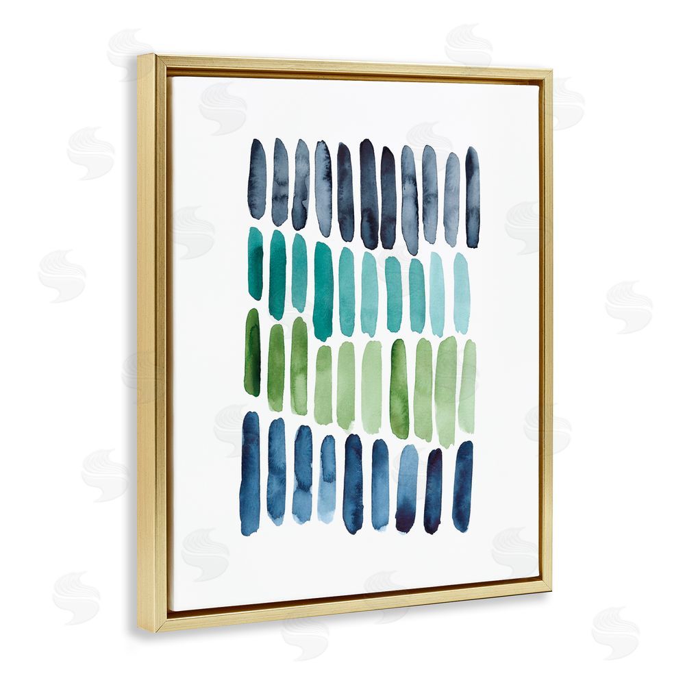 Lisa Nohren Nautical Minimalist Shapes Gold Floating Frame Canvas Wall Art Print
