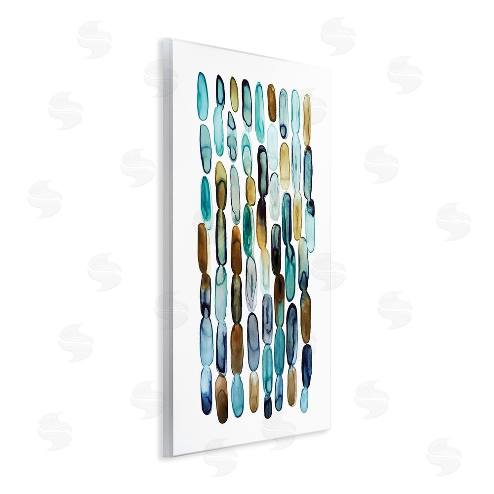 Lisa Nohren Blue Oblong Shapes Pattern Wall Plaque Art Print