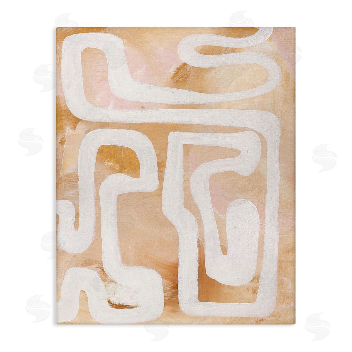 Design Fabrikken Muted Abstract Squiggle Stretched Canvas Wall Art Print